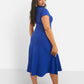 Queen Bae Turtleneck Skater Midi Dress - Royal Blue