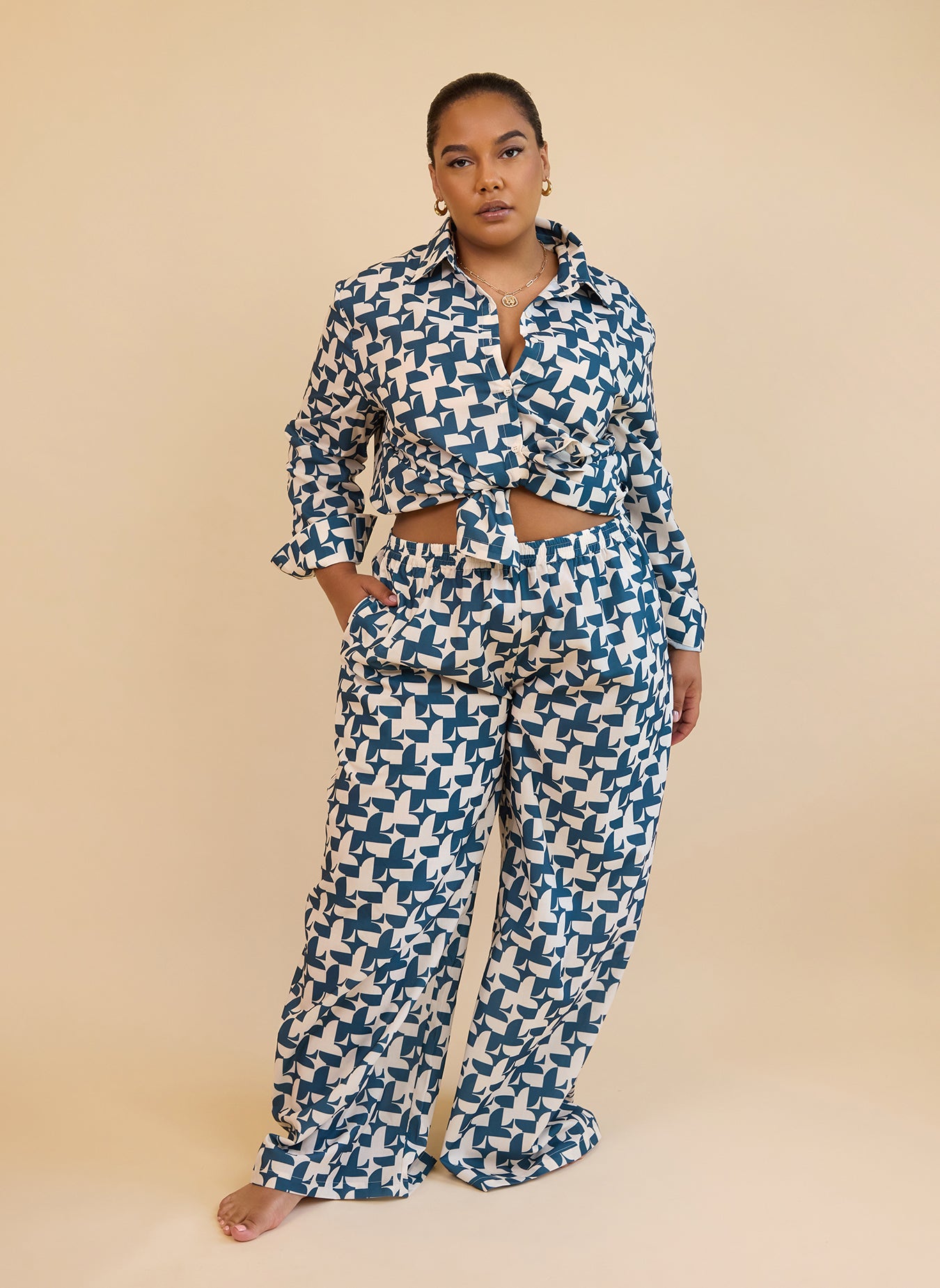 美品6 ROKU ロク BATIK RRINT PILE PANTS 36