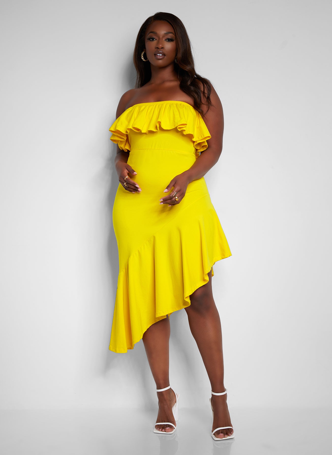 Ray of Sunshine Ruffled Sleeveless Dress - Yellow