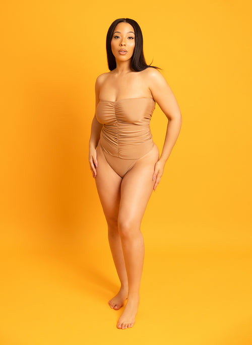 Triniti Ruched Strapless Swimsuit