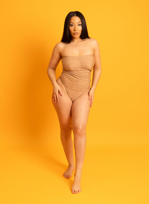 Triniti Ruched Strapless Swimsuit