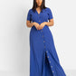 Lori Button Down Ribbed Maxi Dress