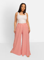 Emma Striped Palazzo Pants - Red
