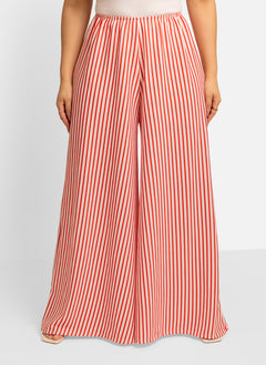 Emma Striped Palazzo Pants - Red
