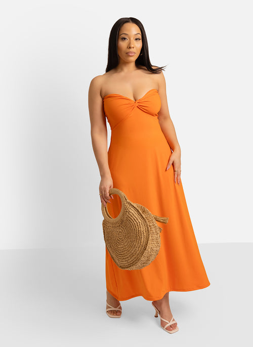 Lily Sweetheart Neckline A-Line Midi Dress
