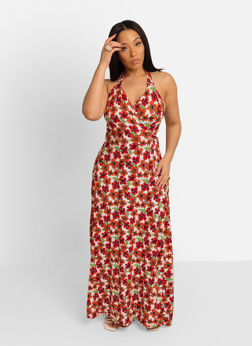 Marian Floral Wrap Maxi Dress
