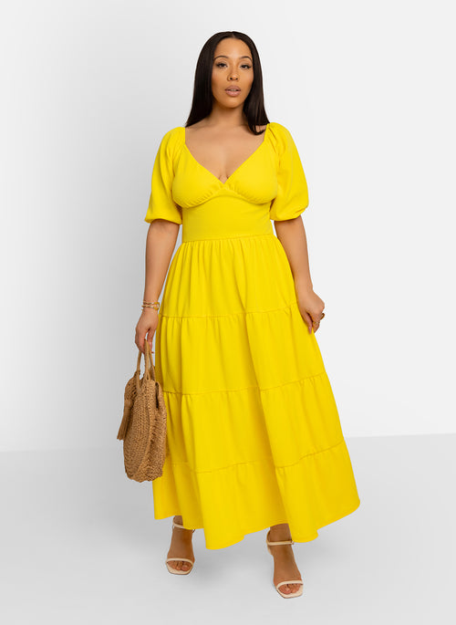 Demeter Tiered Maxi A Line Dress