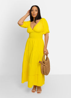 Demeter Tiered Maxi A Line Dress