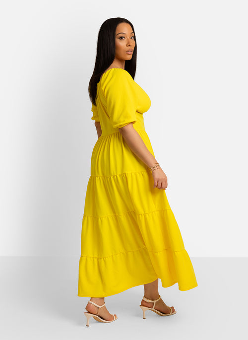 Demeter Tiered Maxi A Line Dress