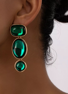 18K Gold-Plated Alloy Resin Drop Earrings