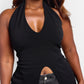 Azure Halter Top - Black