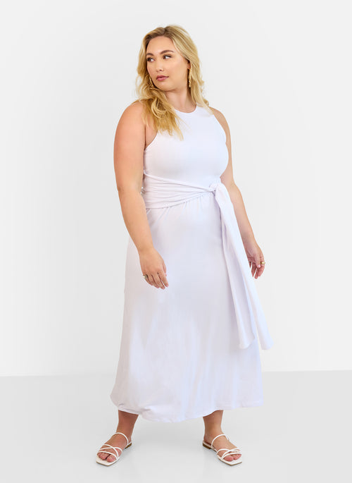 Marwa Wrap Waist Maxi Skater Dress