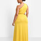 Say More Cut Out A Line Maxi Dress - Mustard