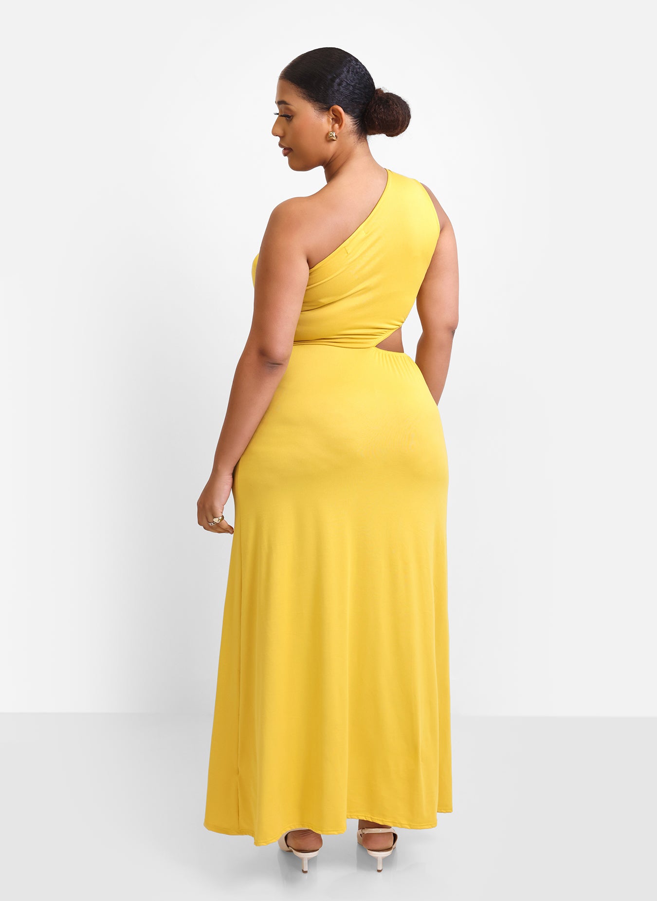 Say More Cut Out A Line Maxi Dress - Mustard