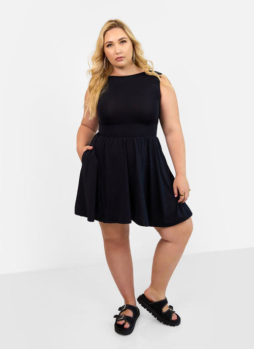 In Your Lane Mini Skater Dress