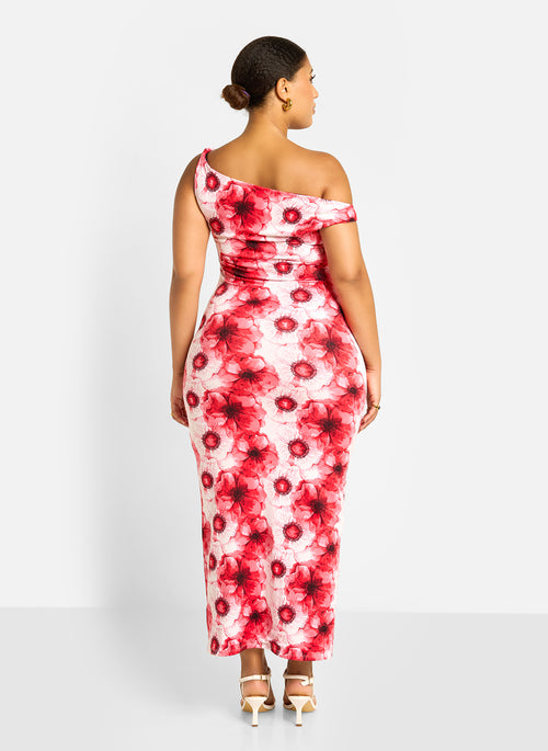 Stephanie Knotted Sleeve Bodycon Maxi Dress - Floral