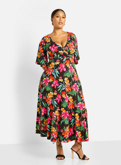 Felina Floral Print Skater Maxi Dress