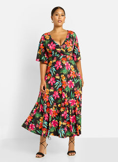 Felina Floral Print Skater Maxi Dress