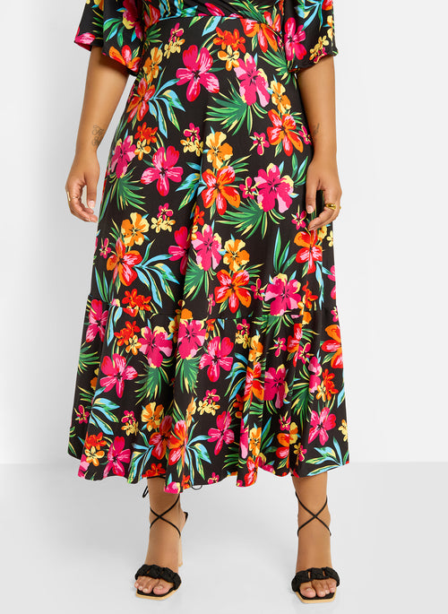 Felina Floral Print Skater Maxi Dress