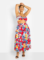 Analise Floral Print Skater Maxi Skirt