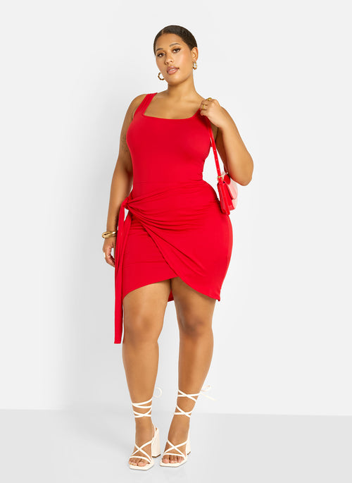 Kendra Draped Bodycon Mini Dress