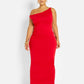 Stephanie Knotted Sleeve Bodycon Maxi Dress - Red