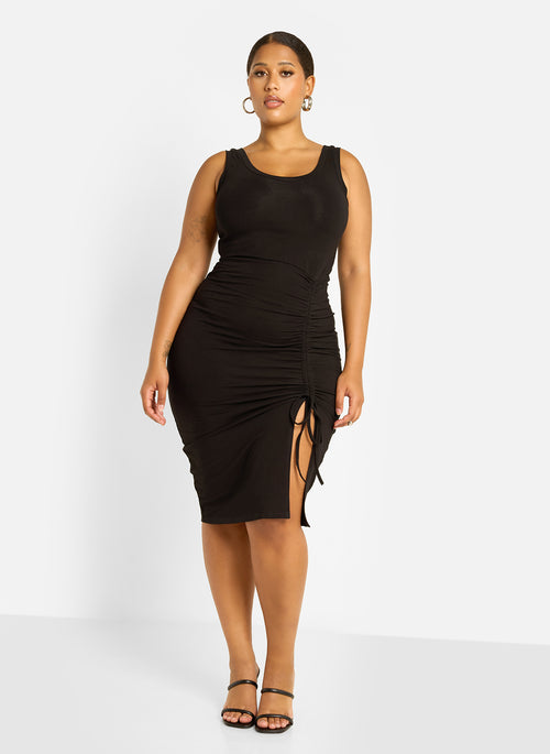 Cici Ruched Bodycon Midi Dress