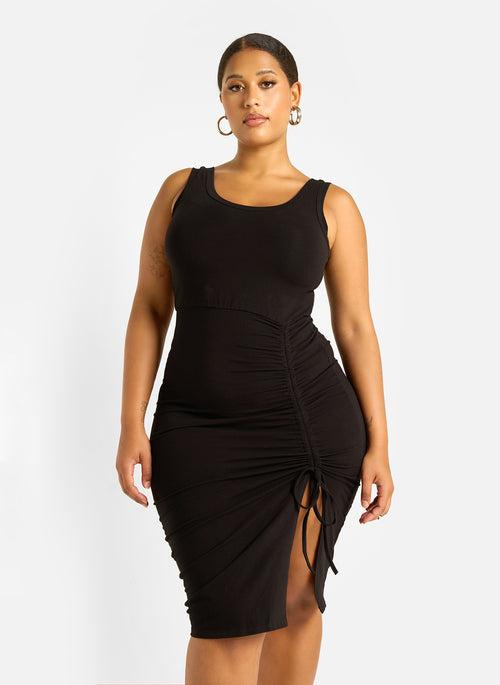 Cici Ruched Bodycon Midi Dress