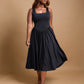 Lillian Asymmetrical Waist Skater Midi Dress