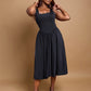 Lillian Asymmetrical Waist Skater Midi Dress