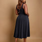 Lillian Asymmetrical Waist Skater Midi Dress
