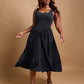 Lillian Asymmetrical Waist Skater Midi Dress