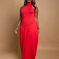Kimmy Turtleneck Bodycon Maxi Dress - Red