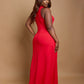 Kimmy Turtleneck Bodycon Maxi Dress - Red