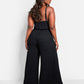 Sadie Textured Cowl Neck Wide Leg Jumpsuit