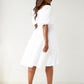 Samantha Puff Sleeve Midi A Line Dress