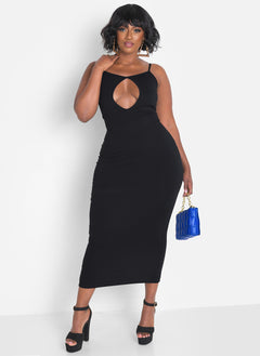 Should I Ask Keyhole Strappy Bodycon Maxi Dress