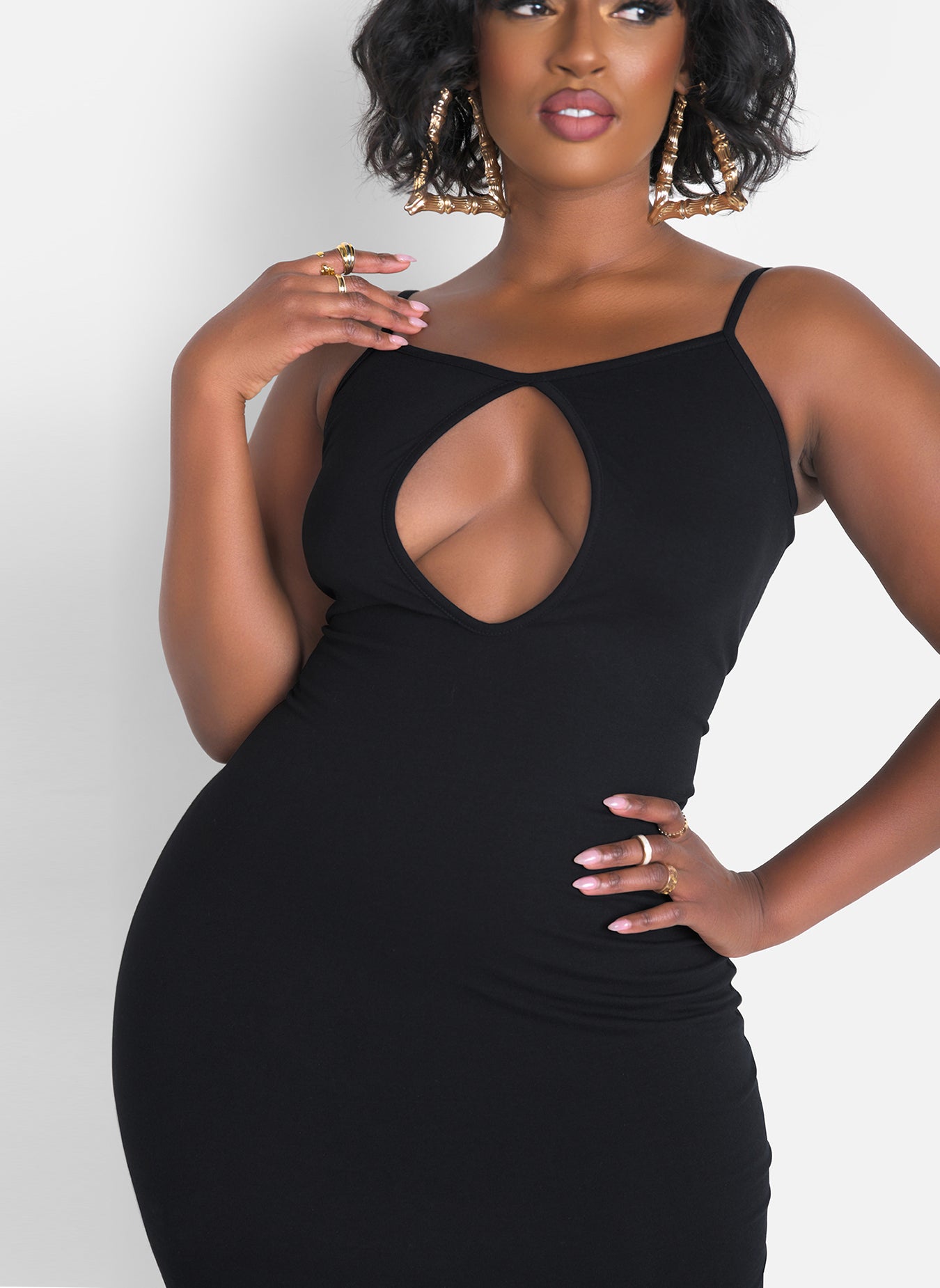 Should I Ask Keyhole Strappy Bodycon Maxi Dress
