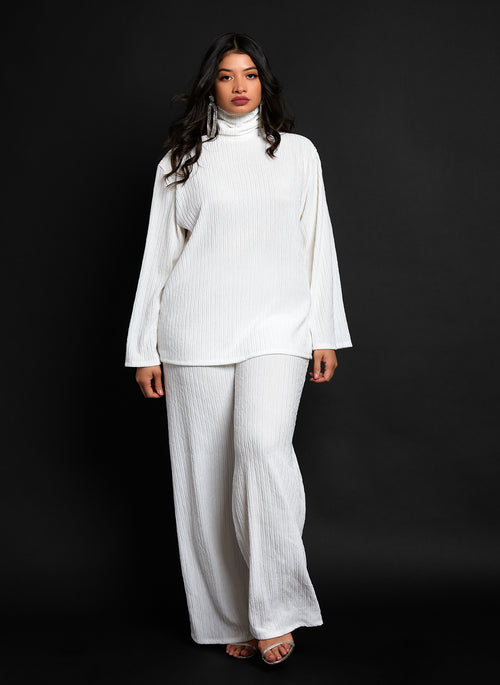 Sima Textured Flare Sleeve Blouse