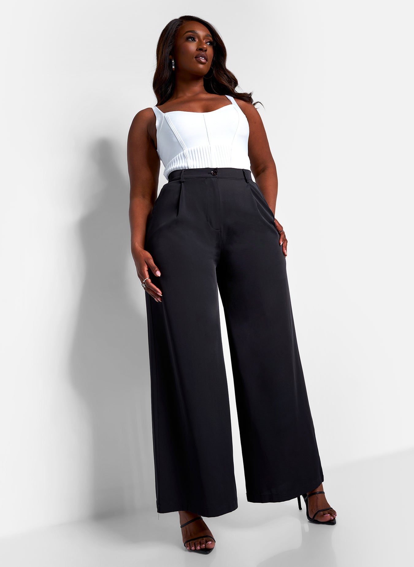 Sinead High Waist Wide Leg Pant - Black