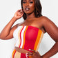 Spark Joy Stripe Print Cut Out Midi Bodycon Dress