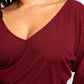 Sunday Ribbed Off Shoulder Full Length Top - Wine