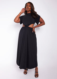 Sydney Cut Out Maxi A Line Dress - Black