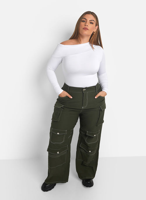 The Nominee Asymmetrical Neckline Bodysuit