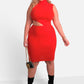 Turn Back Around Cut Out Turtleneck Bodycon Mini Dress