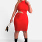 Turn Back Around Cut Out Turtleneck Bodycon Mini Dress