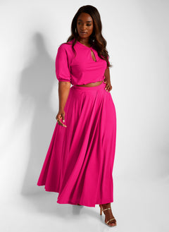 Twyla Pleated Maxi Skater Skirt