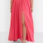 Vittoria Chiffon Drape Maxi A Line Dress - Coral Pink
