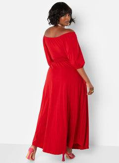 Want It All Twist Front Cut Out Maxi A Line Dress