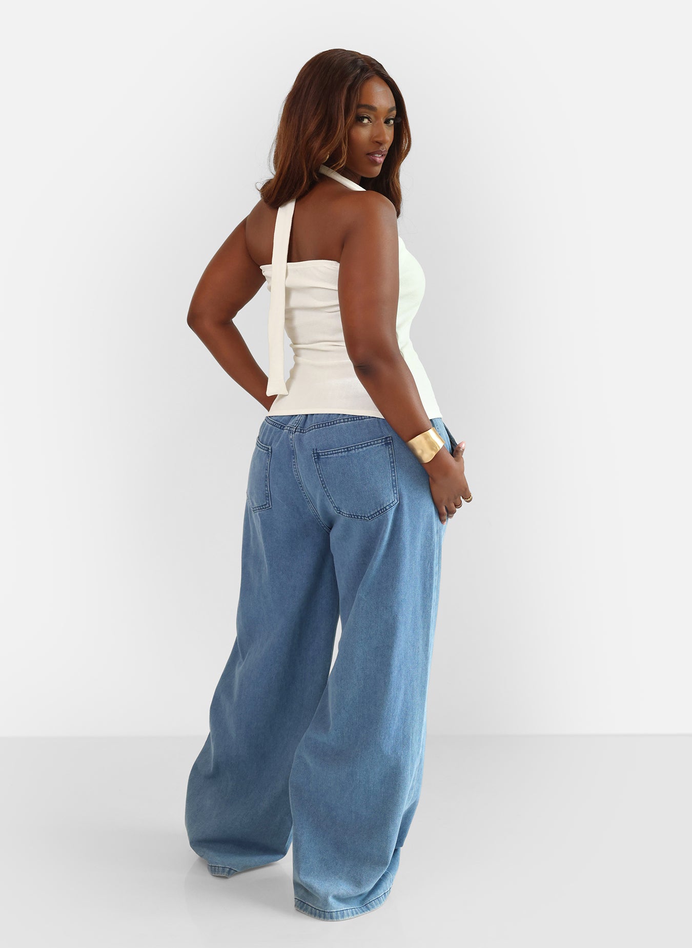 Watch Me Halter Top - White